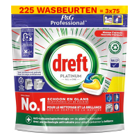 Dreft Professional Aanbieding: Dreft Professional All-in-One Platinum Vaatwastabletten Lemon (3 zakken - 225 vaatwasbeurten)  SDR06144