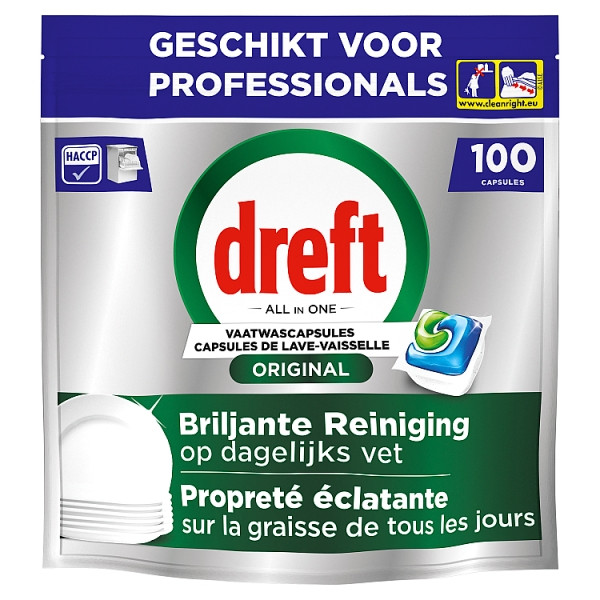 Dreft Professional  All-in-One Original Vaatwastabletten (100 vaatwasbeurten) SDR08725 - 1