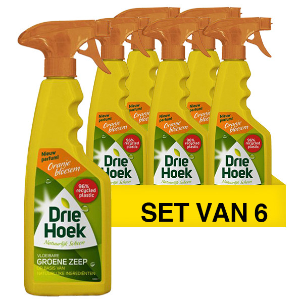 Aanbieding: 6x Driehoek vloeibare zeep spray met oranjebloesem (500 ml) SDR05110 - 1