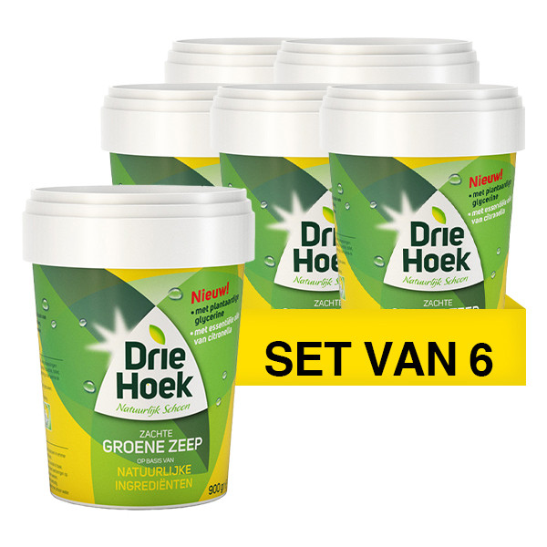 Driehoek Aanbieding: 6x Driehoek zachte Groene Zeep in emmer (900 gram)  SDR05111 - 1