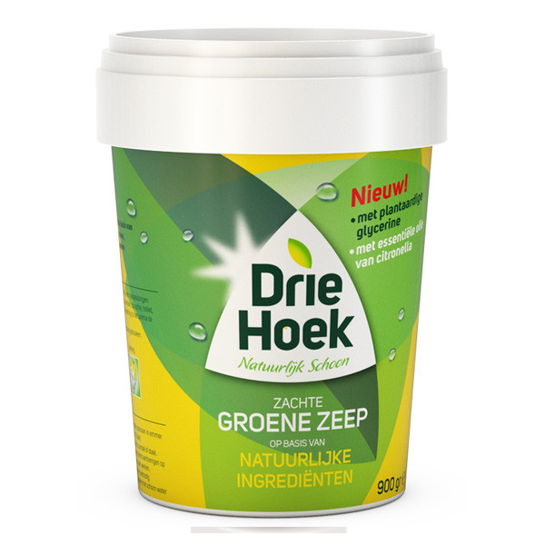 Driehoek zachte Groene Zeep in emmer (900 gram)  SDR00326 - 1