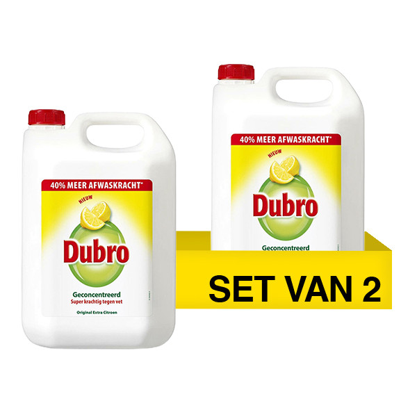 Aanbieding: 2x Dubro Geconcentreerd Afwasmiddel Extra Citroen (5 liter) SDU00205 - 1