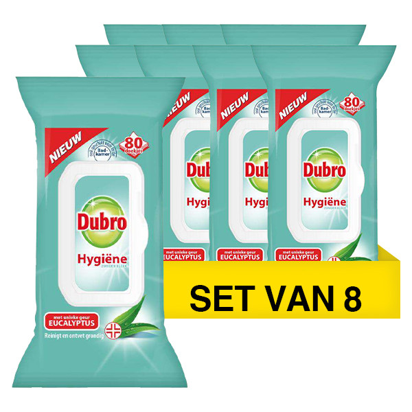 Dubro Aanbieding: 8x Dubro hygiënische doekjes Eucalyptus (80 doekjes)  SDU00059 - 1