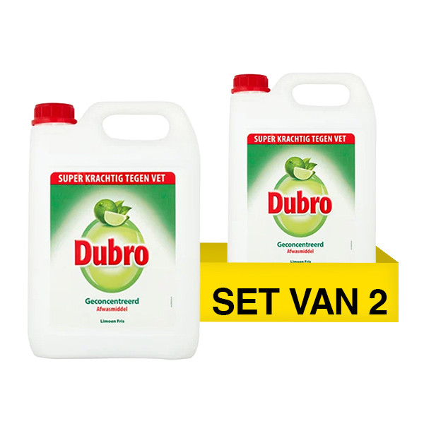 Aanbieding: Dubro Geconcentreerd Afwasmiddel Original Limoen Fris (2 stuks à 5 liter) SDU00202 - 1