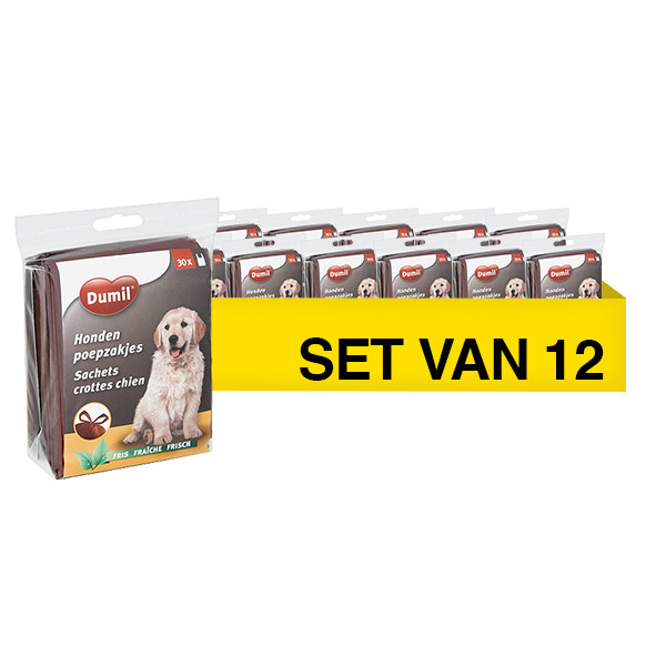 Aanbieding: Dumil geparfumeerde hondenpoepzakjes (12 verpakkingen à 30 zakken) SDU00228 - 1