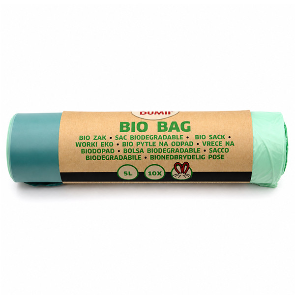 Dumil Bio Vuilniszakken met trekband 5 liter | Composteerbaar | 10 stuks SDU00198 - 1