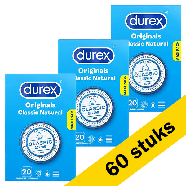 Durex Aanbieding: 3x Durex Originals Classic Natural condooms (20 stuks)  SDU00119 - 1