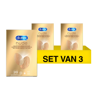 Durex Aanbieding: Durex Nude Classic condooms (3 verpakkingen - 20 stuks)  SDU00154