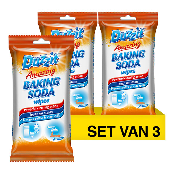 Aanbieding: 3x Duzzit Soda Reinigingsdoekjes (40 stuks) SDU00216 - 1