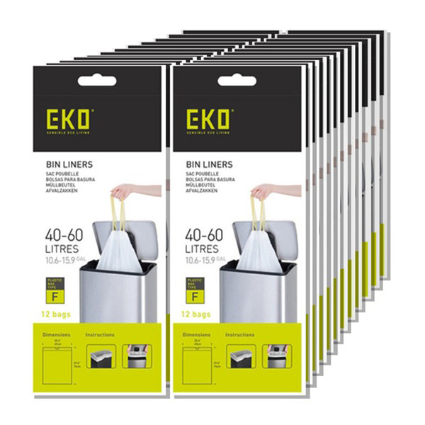 Aanbieding: 24x EKO vuilniszakken met trekband type F 40-60 liter (12 zakken) SEK00171 - 2