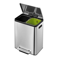 EKO EcoCasa duo pedaalemmer (2 x 15 liter, mat RVS) SEK00070