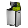 EKO EcoCasa duo pedaalemmer (2 x 15 liter, mat RVS) SEK00070 - 2