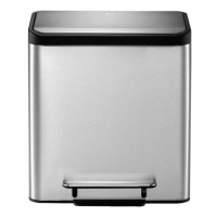 EKO EcoCasa duo pedaalemmer (2 x 15 liter, mat RVS) SEK00070