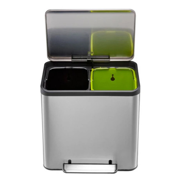 EKO EcoCasa duo pedaalemmer (2 x 15 liter, mat RVS) SEK00070 - 8
