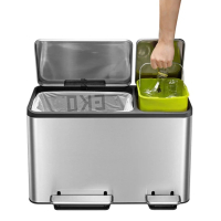 EKO EcoCasa duo pedaalemmer (30 + 15 liter, mat RVS) SEK00071