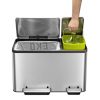 EKO EcoCasa duo pedaalemmer (30 + 15 liter, mat RVS) SEK00071 - 4