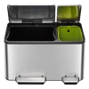 EKO EcoCasa duo pedaalemmer (30 + 15 liter, mat RVS) SEK00071 - 5