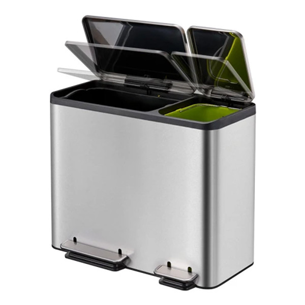 EKO EcoCasa duo pedaalemmer (30 + 15 liter, mat RVS) SEK00071 - 7