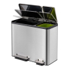 EKO EcoCasa duo pedaalemmer (30 + 15 liter, mat RVS) SEK00071 - 7