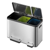 EKO EcoCasa trio pedaalemmer (3 x 15 liter, mat RVS) SEK00072 - 1