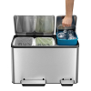 EKO EcoCasa trio pedaalemmer (3 x 15 liter, mat RVS) SEK00072 - 4