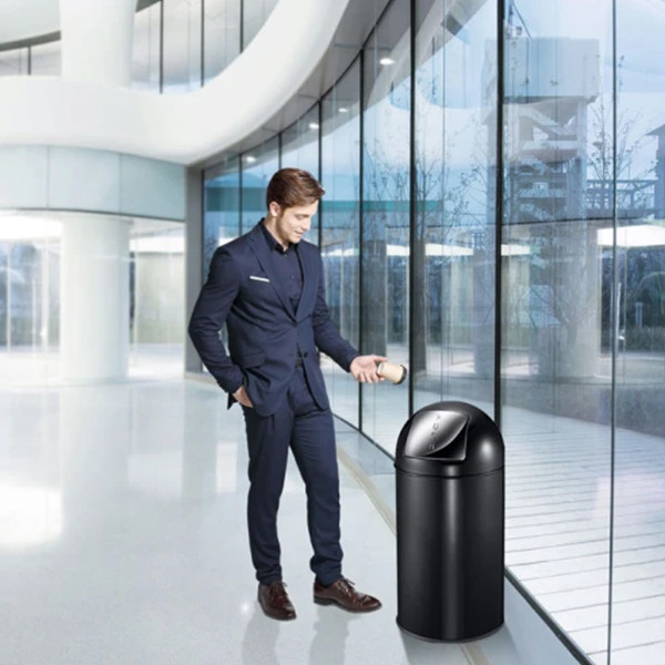 EKO Push afvalbak (40 liter, mat zwart) SEK00081 - 2