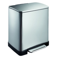 EKO Recycle E-Cube duo pedaalemmer (10 + 9 liter, mat RVS)  SEK00040