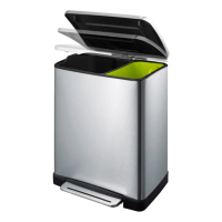 EKO Recycle E-Cube duo pedaalemmer (10 + 9 liter, mat RVS) SEK00040