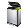 EKO Recycle E-Cube duo pedaalemmer (10 + 9 liter, mat RVS) SEK00040 - 2