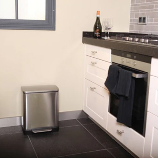 EKO Recycle E-Cube duo pedaalemmer (10 + 9 liter, mat RVS) SEK00040 - 7