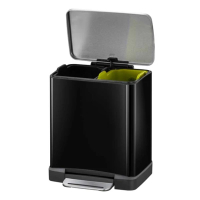 EKO Recycle E-Cube duo pedaalemmer (10 + 9 liter, zwart) SEK00041