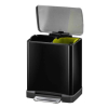 EKO Recycle E-Cube duo pedaalemmer (10 + 9 liter, zwart)
