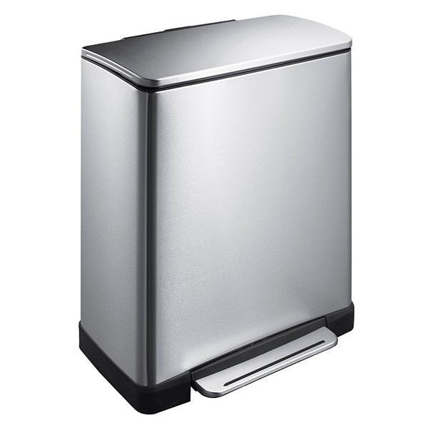 EKO Recycle E-Cube duo pedaalemmer (28 + 18 liter, mat RVS)  SEK00047 - 1