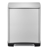 EKO Recycle E-Cube duo pedaalemmer (28 + 18 liter, mat RVS)