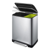 EKO Recycle E-Cube duo pedaalemmer (28 + 18 liter, mat RVS) SEK00047 - 2