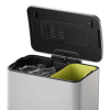EKO Recycle E-Cube duo pedaalemmer (28 + 18 liter, mat RVS) SEK00047 - 3