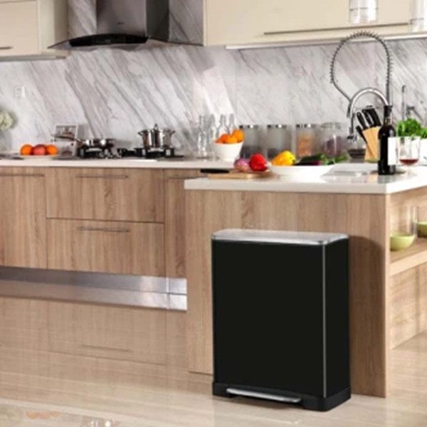 EKO Recycle E-Cube duo pedaalemmer (28 + 18 liter, zwart) SEK00048 - 4