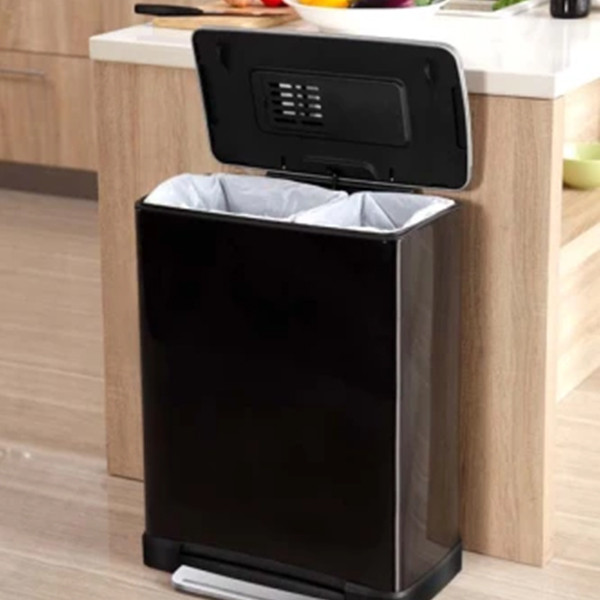 EKO Recycle E-Cube duo pedaalemmer (28 + 18 liter, zwart) SEK00048 - 5