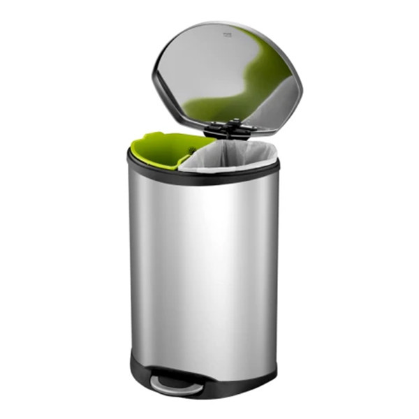 EKO Recycle Shell Bin duo pedaalemmer (2 x 22 liter, mat RVS) SEK00021 - 1