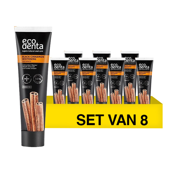 Ecodenta Aanbieding: Ecodenta Black Cinnamon Whitening Tandpasta (8 stuks à 100 ml)  SEC00061 - 1