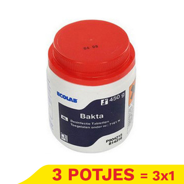 Aanbieding: Ecolab Bakta desinfectie chloortabletten (3 stuks à 250 tabletten) SEC02078 - 1