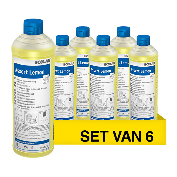 Aanbieding: Ecolab Geconcentreerd Afwasmiddel Assert Lemon (6 stuks à 1 liter) SEC02075 - 1