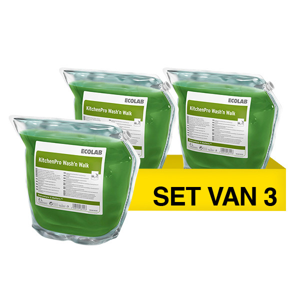 Aanbieding: Ecolab Kitchenpro Wash'N Walk vloerreiniger (3 stuks à 2 liter) SEC02068 - 1