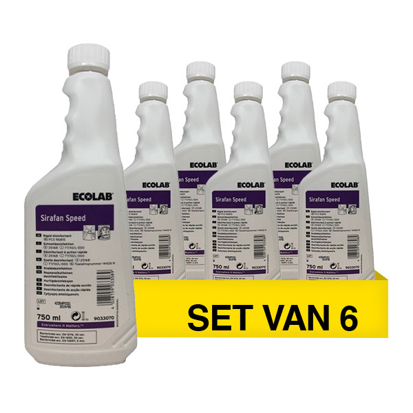 Aanbieding: Ecolab Sirafan Speed reinigingsmiddel navulling (6 stuks à 750 ml) SEC02073 - 1