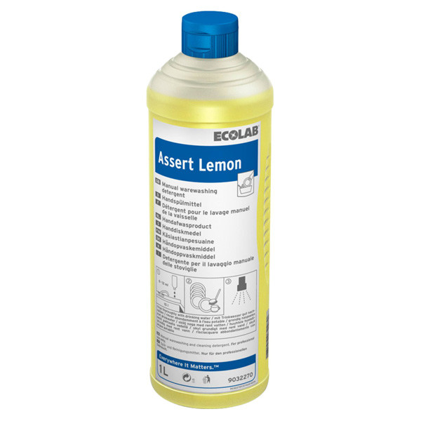 Ecolab Geconcentreerd Afwasmiddel Assert Lemon (1 liter) SEC00010 - 1