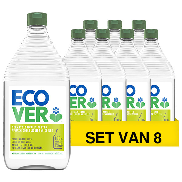 Ecover Aanbieding: Ecover Afwasmiddel Citroen & Aloë Vera (8 flessen - 950 ml)  SEC02047 - 1