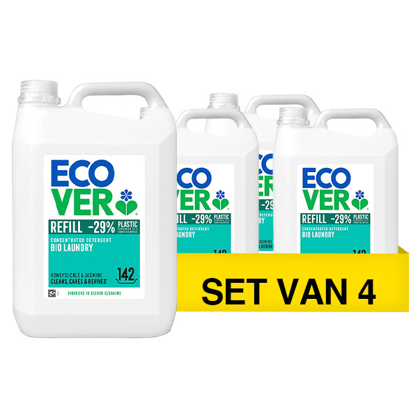 Aanbieding: Ecover Universeel Wasmiddel Hibiscus & Jasmine 5 liter (4 flacons - 400 wasbeurten) SEC02043 - 1