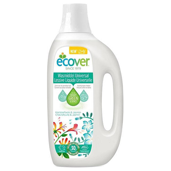 Ecover wasmiddel universeel kamperfolie en jasmijn 1,5 liter (30 wasbeurten)  SEC02009 - 1