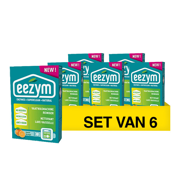 Aanbieding: 6x Eezym Vaatwasmachine Reiniger Sweet Orange (2 zakjes - 125 gram) SEE00054 - 1