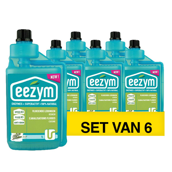 Aanbieding: Eezym vloeiende leidingen keuken ontstopper (6 stuks - 1 liter) SEE00048 - 1